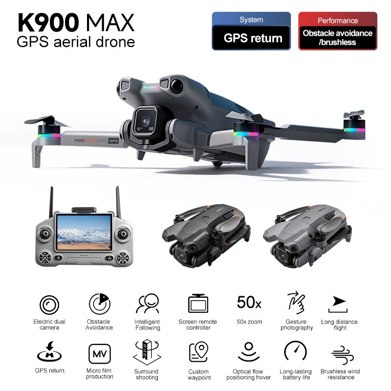طائرة بدون طيار K900 ماكس مع ش - مراجعة Drone Kit With Camera وسعره